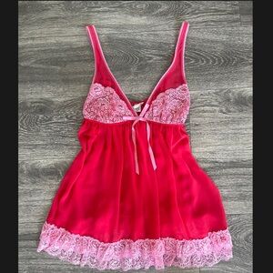 Y2K Victoria’s Secret Babydoll pink Lingerie dress with lace